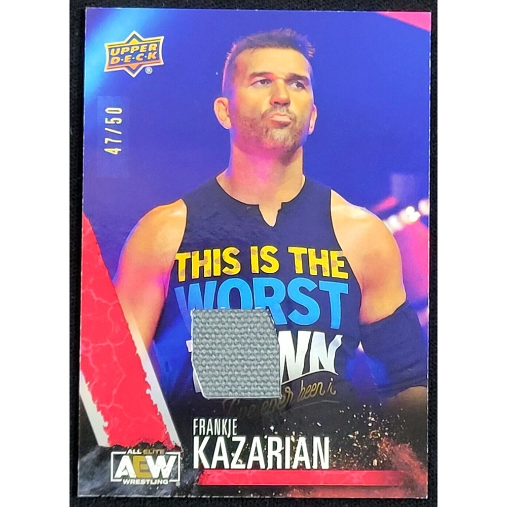 2021 UPPER DECK AEW FRANKIE KAZARIAN MATβ RED RELIC #D 47/50